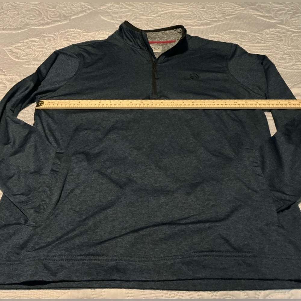 Blue Windbreaker Jacket with Quarter-Zip and Mock Neck - Picture 5 of 6